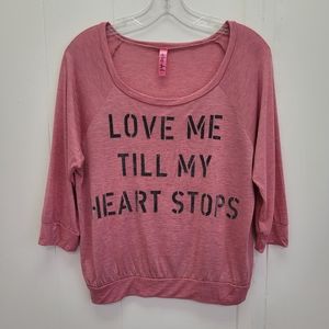 Retro Doll "Love Me Till My Heart Stops"  Long Sleeve Top